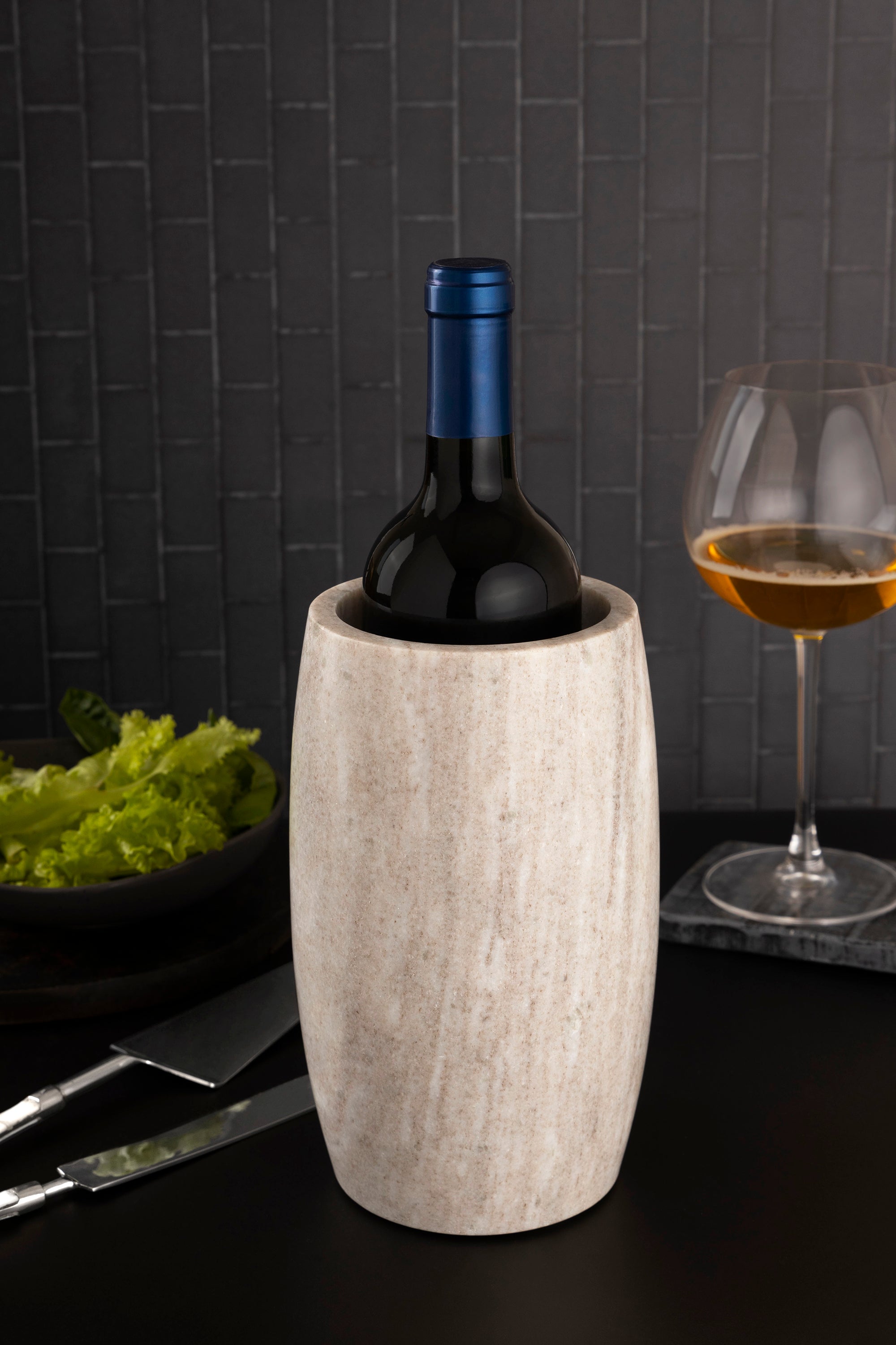 GAURI KOHLI Slovenia Marble Wine Chiller - White