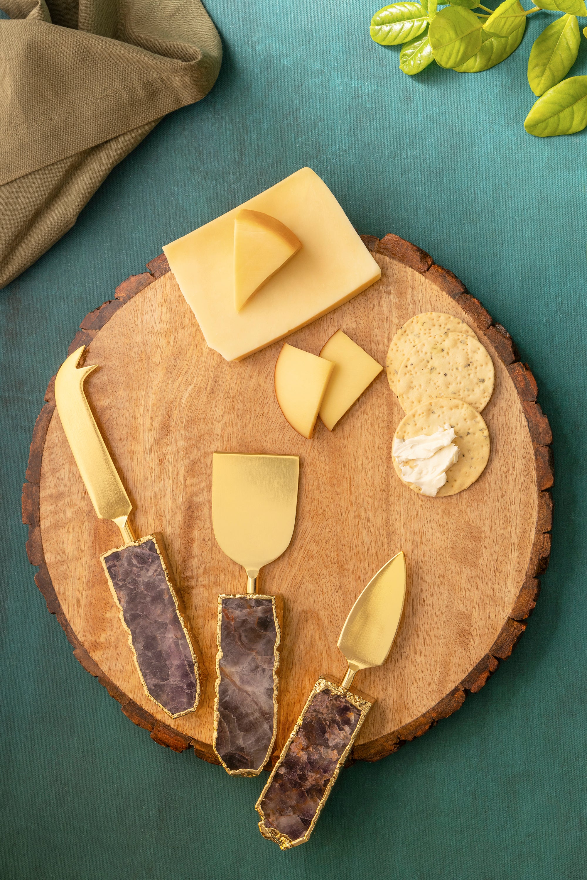GAURI KOHLI Brittany Agate Cheese Knives, Set of 3