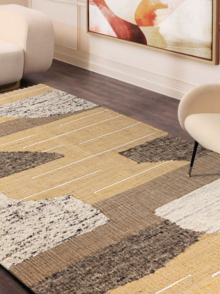 Minimalist Flatweave Rug – Artistic Abstract Pattern for Stylish Spaces
